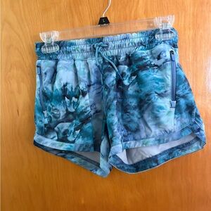 Athleta Girls Blue Tie-Dye Athletic Shorts